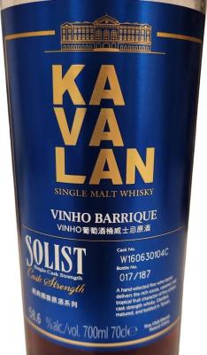 Kavalan Solist wine Barrique 58.6% 700ml