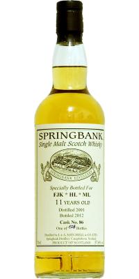 Springbank 2001 Specially Bottled For Fjk hl ml #86 57.6% 700ml