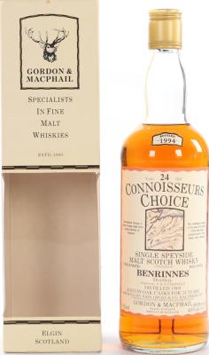 Benrinnes 1969 GM Connoisseurs Choice Oak Casks Imported by John Gross & Co. Baltimore 40% 750ml