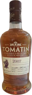 Tomatin 2007 #4284 SAQ 55.7% 700ml