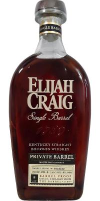 Elijah Craig 8yo Single Barrel Barrel Proof New American Oak Mecklenburg Co. ABC 65.6% 750ml