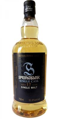 Springbank 17yo Single Cask Fresh Rum #302 Pacific Edge Wine and Spirits 51.8% 750ml