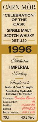 Imperial 1996 MMcK Bourbon Barrel #41 Clydesdale 40.3% 700ml