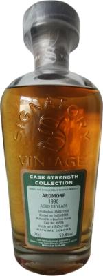 Ardmore 1990 SV Cask Strength Collection 18yo Bourbon #30104 59.8% 700ml