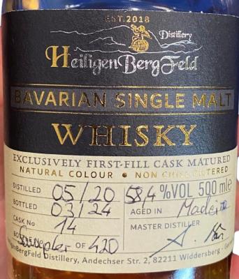 HeiligenBergFeld 2020 Bavarian Single Malt Whisky 58.4% 500ml