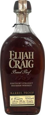 Elijah Craig Barrel Proof Bottle Your Own Hand bottled at the distillery 59.6% 750ml