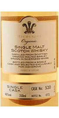 Highgrove Organic Single Malt Scotch Whisky first-use Bourbon cask #520 46% 350ml