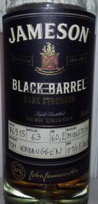 Jameson Black Barrel Cask Strength Hand Bottled at the Distillery Bourbon Black Barrel Charred Oak 76915 60.2% 700ml