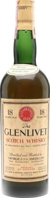 Glenlivet 18yo Unblended all malt Baretto import 45.7% 750ml