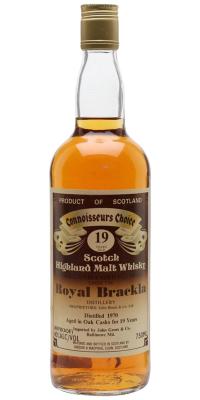 Royal Brackla 1970 GM Connoisseurs Choice Oak Casks John Gross & Co. Baltimore Md 40% 750ml