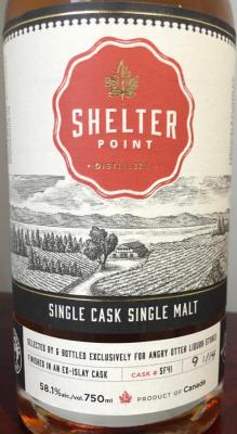 Shelter Point 5yo Ex-Islay Angry Otter Liqour Stores 58.1% 700ml