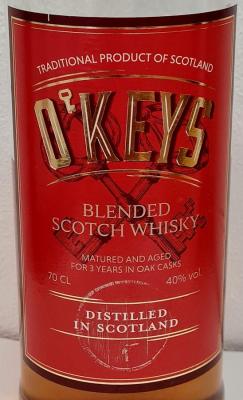 O'Keys 3yo Blended Scotch Whisky Oak casks Netto.dk 40% 700ml