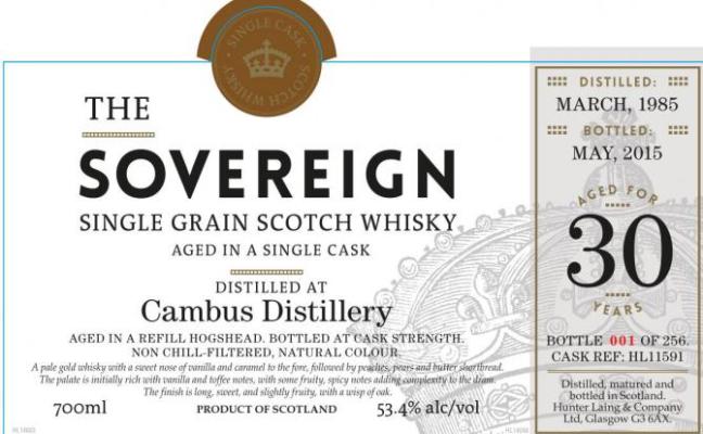 Cambus 1985 HL The Sovereign Refill Hogshead HL 11591 53.4% 700ml