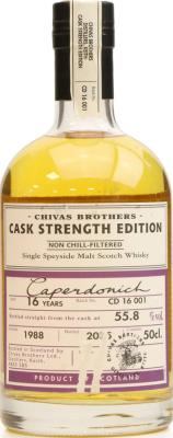 Caperdonich 1988 Chivas Brothers Cask Strength Edition Batch CD 16 001 55.8% 500ml