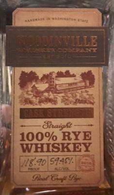 Woodinville Cask Strength Straight 100% Rye Whisky 59.45% 700ml