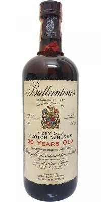 Ballantine's 30yo Very Old Scotch Whisky Spirit S.p.A. Genova 43% 750ml