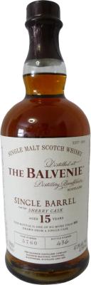 Balvenie 15yo Single Barrel Sherry Cask Sherry Cask 5760 47.8% 700ml