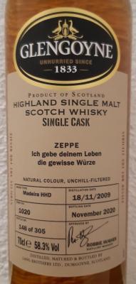 Glengoyne 2009 Single Cask Madeira Hogshead Zeppe 58.3% 700ml