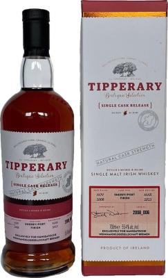 Tipperary 2008 Boutique Selection Single Cask Release Sherry Butt 1st Fill ex-Rioja + Port Finish Hanseatische Weinhandelsgesellschaft Bremen 55.4% 700ml