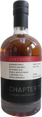 Blended Malt Scotch Whisky 24yo Ch7 A Whisky Anthology Anecdote 3 second fill Koval barrels 22049A / 51A / 54 47.9% 750ml