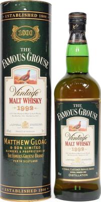 The Famous Grouse 1992 Vintage Malt Whisky 40% 700ml