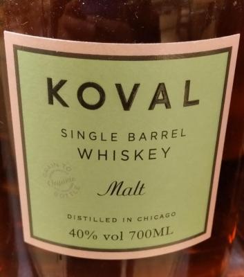 Koval Single Barrel Malt 2I1JX4 40% 700ml