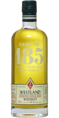 Westland Cask No. 185 Single Cask Release 1st Fill Ex-Bourbon Cask 185 63% 750ml