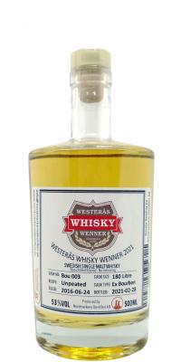 Nordmarkens 2016 Privatfat Bourbon Westeras Whisky Wenner 53% 500ml