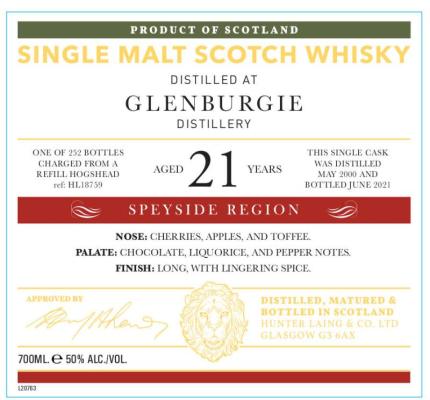 Glenburgie 2000 HL Refill Sherry Hogshead 50% 700ml