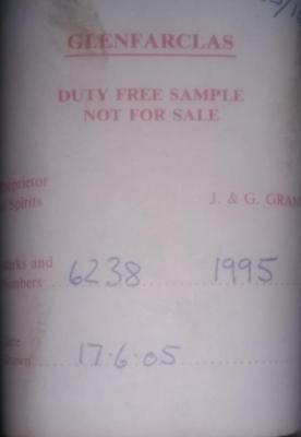 Glenfarclas 1995 Duty Paid Sample 6238 59.7% 500ml