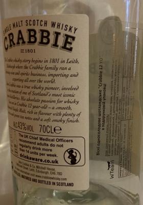 Crabbie 12yo JCrC Lighlty Peated Island SIngle Malt 43% 700ml