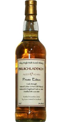 Bruichladdich 1989 AcL Private Edition Hogshead 1660 54.6% 700ml