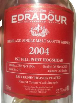 Ballechin 2004 1st Fill Port Hogshead 52.7% 700ml