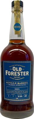 Old Forester Single Barrel Bourbon Barrel Strength Emilio's 64.4% 750ml