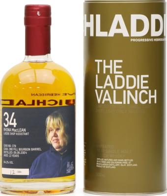 Bruichladdich 2004 Laddie Crew Valinch 34 Rhona MacLean 2nd Fill Bourbon #379 Distillery only 64.1% 500ml