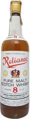 Reliance 8yo Pure Malt Scotch Whisky Importato da Distilleria Zanin Vicenza 43% 750ml