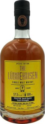 The Lubbehusen 7yo Peated Small Batch Cask Strength Virgin White Oak Ex-Islay Barrel 57.5% 500ml