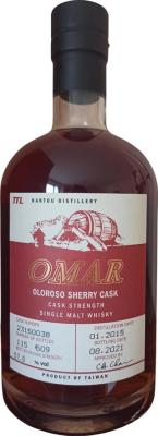 Nantou Omar 2015 Oloroso Sherry Cask Cask Strength 57% 700ml