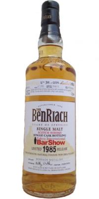 BenRiach 1985 Single Cask Bottling #3091 Tokyo International Bar Show 42.2% 700ml