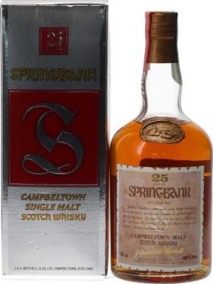 Springbank 25yo Archibald Mitchell Round Dumpy Parchment style label Sherry Cask 46% 750ml