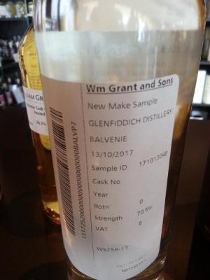 Balvenie 2017 New Make Sample Not for Resale 70.5% 700ml