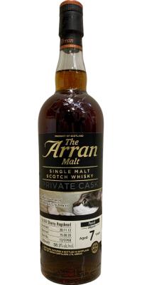 Arran 2012 Private Cask 1st Fill Ex-Sherry Hogshead 12/2768 58.3% 700ml