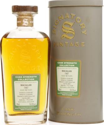 Macallan 1987 SV Cask Strength Collection Refill sherry cask 6825 53.9% 700ml