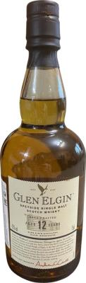 Glen Elgin 12yo Speyside Single Pot Still Malt Whisky 43% 750ml