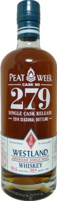 Westland Cask #279 Single Cask Release Peat Week 59.5% 750ml
