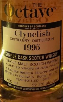 Clynelish 1995 DT The Octave Oak Cask 9010516 52.4% 700ml