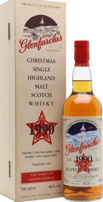 Glenfarclas 1990 Christmas Single Highland Malt Hogshead Casks 12181-12183 + 12188 46% 700ml