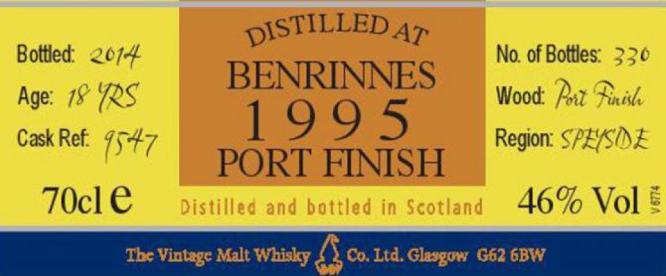 Benrinnes 1995 VM The Cooper's Choice Port Finish 9547 46% 700ml