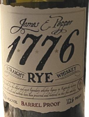 James E. Pepper 1776 Straight Rye Whisky Barrel Proof 58.8% 750ml