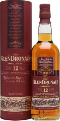 Glendronach 12yo Original Highland Single Malt Scotch Whisky Pedro Ximenez and Oloroso Sherry 43% 700ml